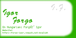 igor forgo business card